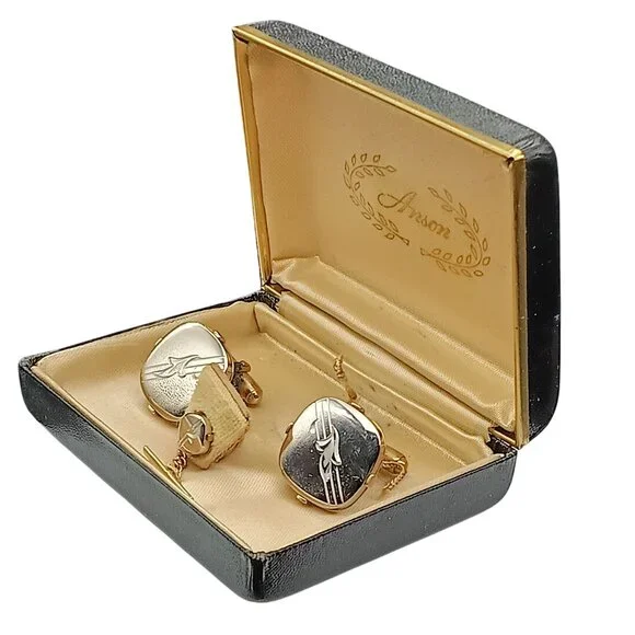 Vintage Anson Luxury Cufflinks & Tie Tack Set in Original Presentation Box - Picture 2 of 3